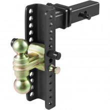 VEVOR Adjustable Trailer Hitch, 25.4 cm Drop & 21.59 cm Rise Hitch Ball Mount with 5.08 cm Receiver, Solid Tube, 6350 kgs GTW, 5.08 cm & 5.08-0.79 cm 45# Steel Tow Balls with Key Lock for Truck Towing