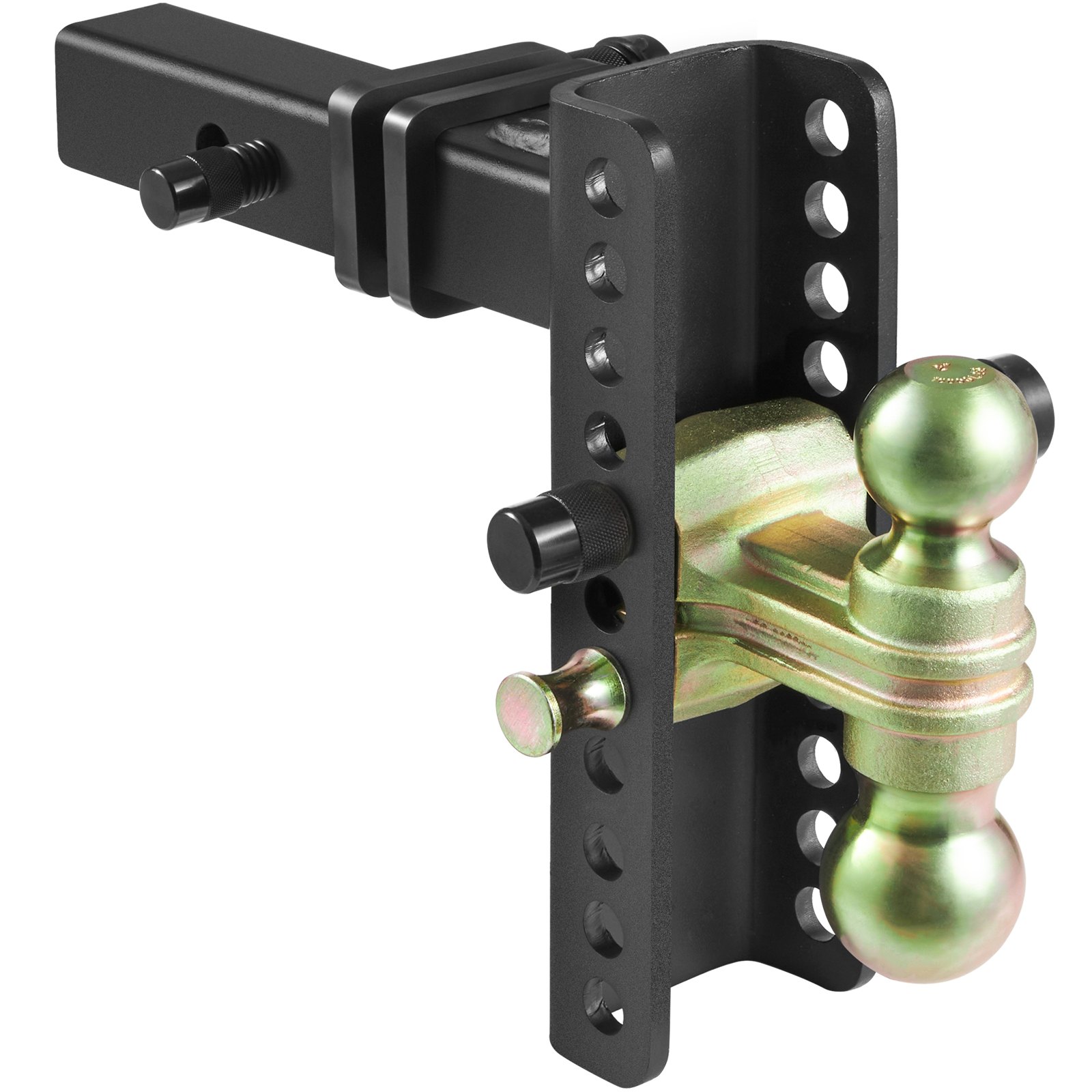 VEVOR Adjustable Trailer Hitch, 203.2 mm Drop & 165.1 mm Rise Hitch Ball Mount with 50.8 mm Receiver, Solid Tube, 6350 kg GTW, 50.8 m and 58.7 mm 45# Steel Tow Balls with Key Lock for Truck Towing