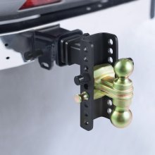 VEVOR Adjustable Trailer Hitch, 152.4 mm Drop & 114.3 mm Rise Hitch Ball Mount with 50.8 mm Receiver, Solid Tube, 6350 kg GTW, 50.8 mm and 58.7 mm 45# Steel Tow Balls with Key Lock for Truck Towing