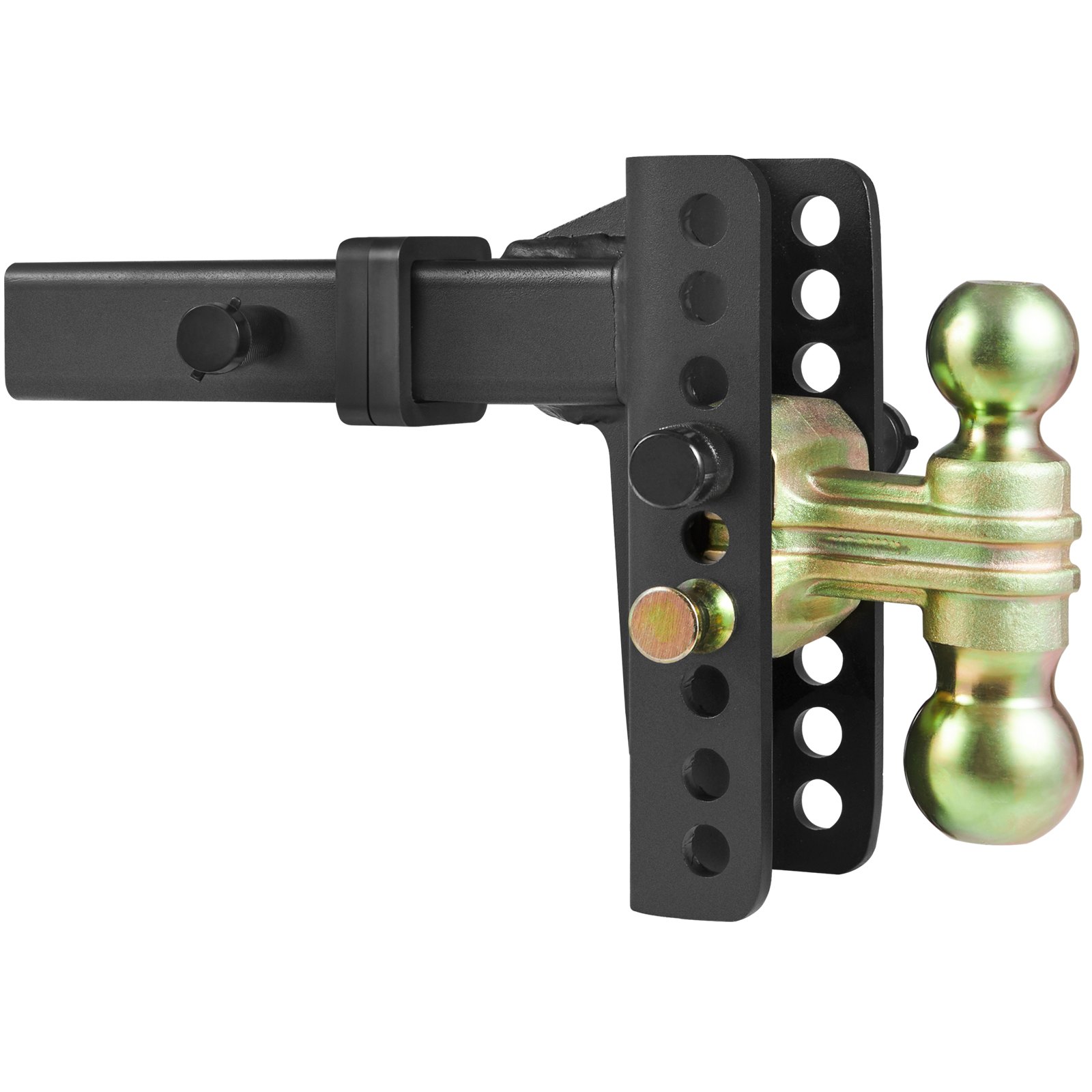 VEVOR Adjustable Trailer Hitch, 152.4 mm Drop & 114.3 mm Rise Hitch Ball Mount with 50.8 mm Receiver, Solid Tube, 6350 kg GTW, 50.8 mm and 58.7 mm 45# Steel Tow Balls with Key Lock for Truck Towing