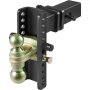 VEVOR Adjustable Trailer Hitch, 8-Inch Drop & 6.5-Inch Rise Hitch Ball Mount with 2.5-Inch Receiver, Solid Tube, 14,500 lbs GTW, 2-Inch & 2-5/16-Inch 45# Steel Tow Balls with Key Lock for Truck Towing