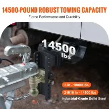 VEVOR Adjustable Trailer Hitch, 203.2 mm Drop & 165.1 mm Rise Hitch Ball Mount with 63.5 mm Receiver, Solid Tube, 6577 kg GTW, 50.8 mm & 58.7 mm 45# Steel Tow Balls with Key Lock for Truck Towing