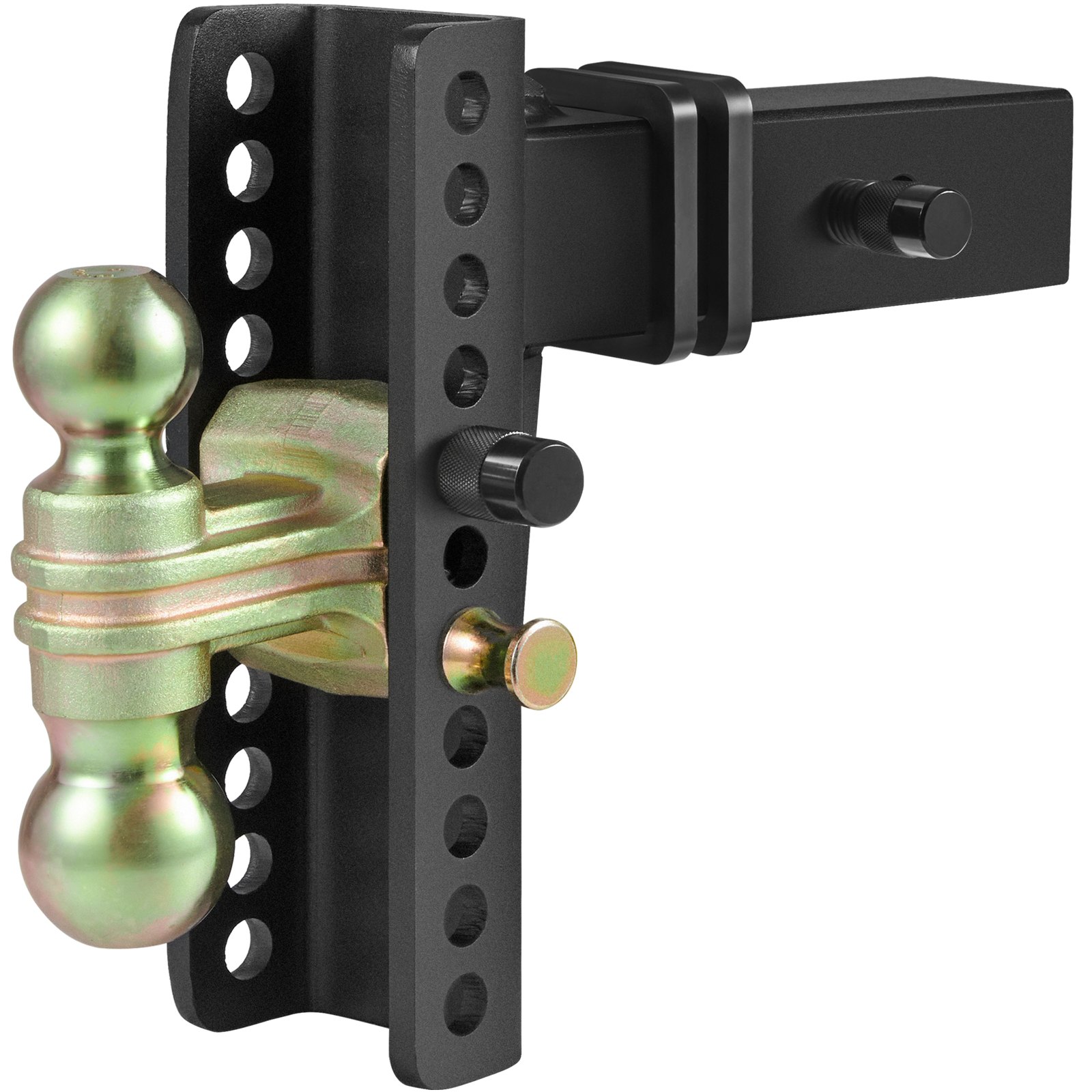 VEVOR Adjustable Trailer Hitch, 203.2 mm Drop & 165.1 mm Rise Hitch Ball Mount with 63.5 mm Receiver, Solid Tube, 6577 kg GTW, 50.8 mm & 58.7 mm 45# Steel Tow Balls with Key Lock for Truck Towing