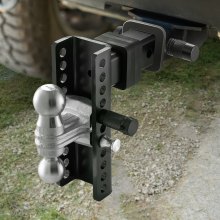 Adjustable Trailer Hitch 2.5" Receiver 8" Drop Tri-Ball Hitch 22000 lbs