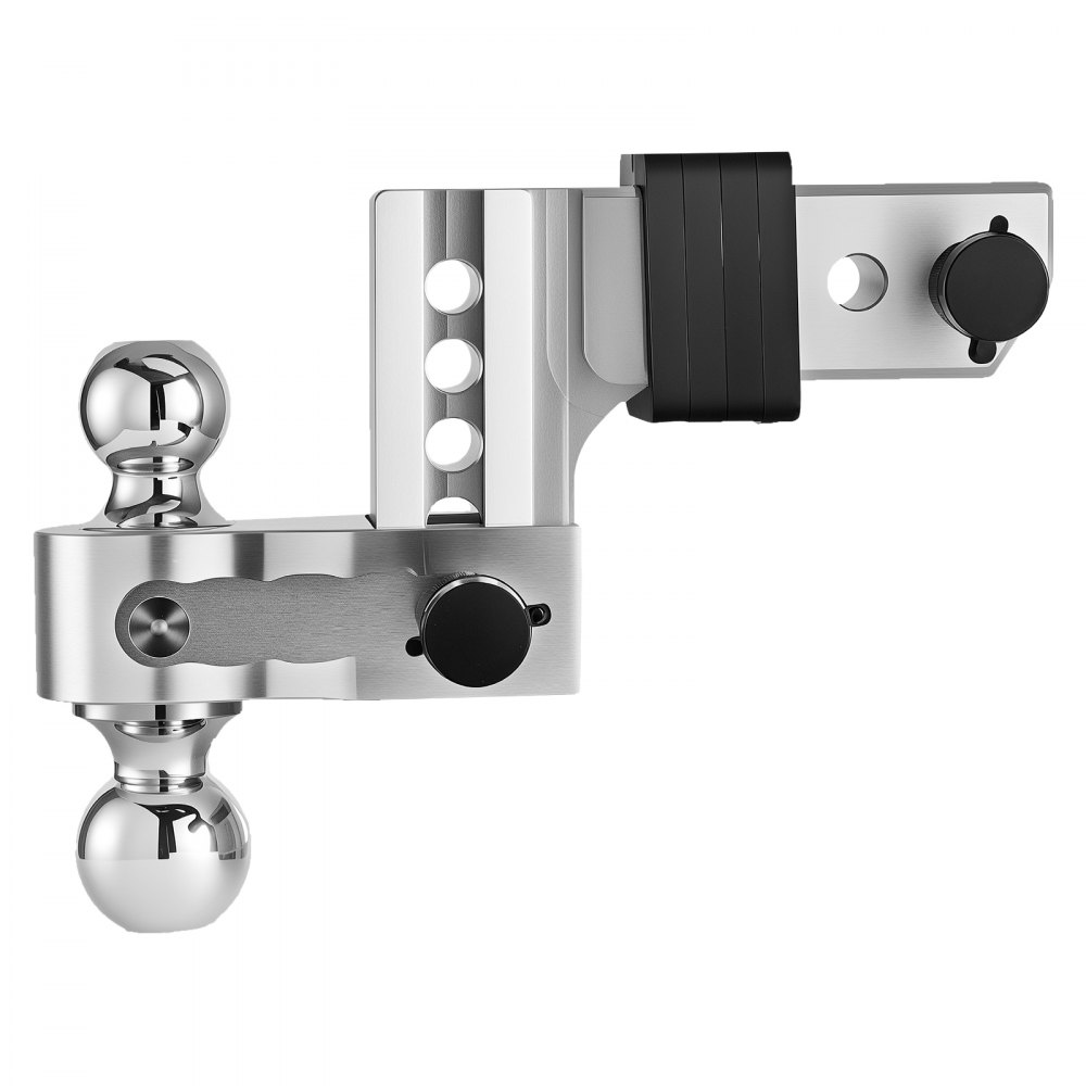 VEVOR Adjustable Trailer Hitch, 4-Inch Drop Hitch Ball Mount, Fit 2.5-Inch Receiver, Heavy Duty Aluminum Alloy Tow Hitch with 2" & 2-5/16" Balls, 18500 lbs GTW, Receiver Hitch with Anti-theft Pin