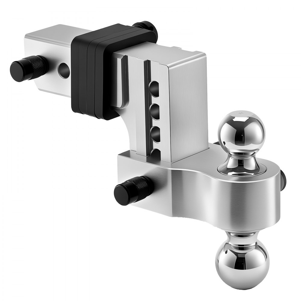 VEVOR Adjustable Trailer Hitch, 4-Inch Drop Hitch Ball Mount, Fit 2.5-Inch Receiver, Heavy Duty Aluminum Alloy Tow Hitch with 2" & 2-5/16" Balls, 18500 lbs GTW, Receiver Hitch with Anti-theft Pin