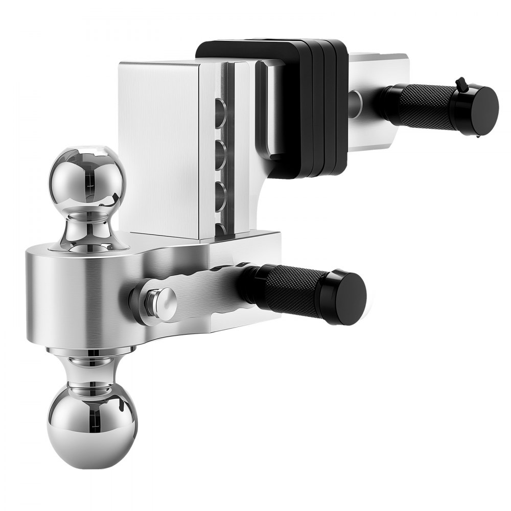 VEVOR Adjustable Trailer Hitch, 4-Inch Drop Hitch Ball Mount, Fit 2.5-Inch Receiver, Heavy Duty Aluminum Alloy Tow Hitch with 2" & 2-5/16" Balls, 18500 lbs GTW, Receiver Hitch with Anti-theft Pin