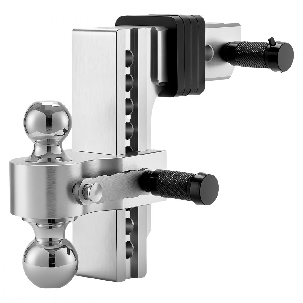 VEVOR Adjustable Trailer Hitch, 8-Inch Drop Hitch, Tri-Ball Mount for 2.5-Inch Hitch Receiver, Trailer Ball Size 1-7/8", 2" & 2-5/16", Max 18500 lbs Ball Hitch, Towing Hitch for RVs, ATVs, and Trucks