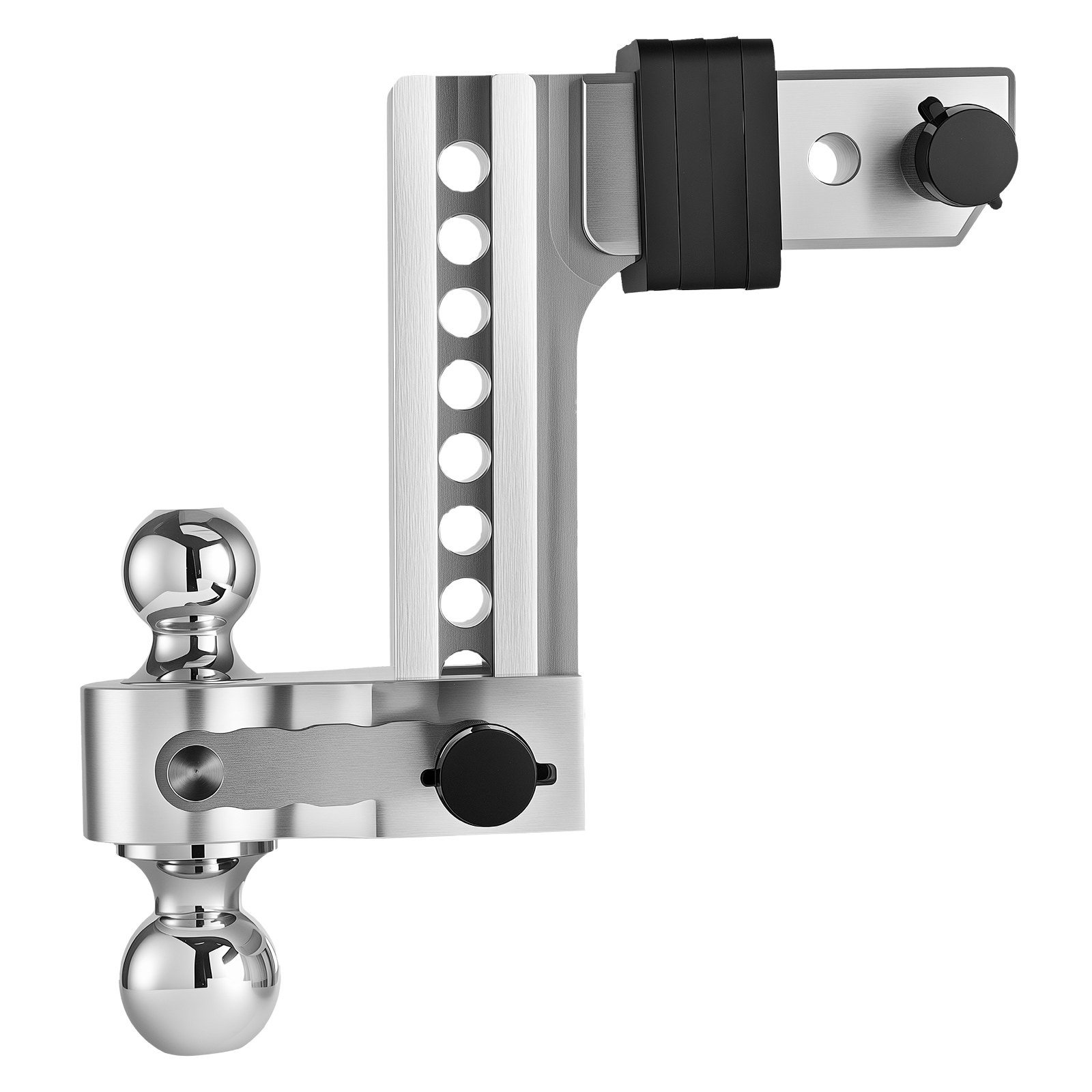 VEVOR Adjustable Trailer Hitch, 8-Inch Drop Hitch, Tri-Ball Mount for 2.5-Inch Hitch Receiver, Trailer Ball Size 1-7/8", 2" & 2-5/16", Max 18500 lbs Ball Hitch, Towing Hitch for RVs, ATVs, and Trucks