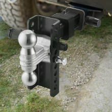 Adjustable Trailer Hitch 2" Receiver 6" Drop Tri-Ball Hitch 21500 lbs