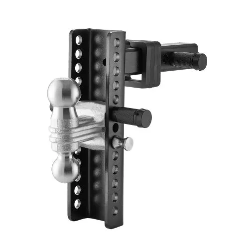 VEVOR Adjustable Trailer Hitch, 10-Inch Drop Hitch Ball Mount, Fit 2" Receiver, Heavy Duty Trailer Tow Hitch with 2" & 2-5/16"Balls, 21500 lbs GTW, Receiver Hitch with Anti-Theft Pin, Solid Ball Mount