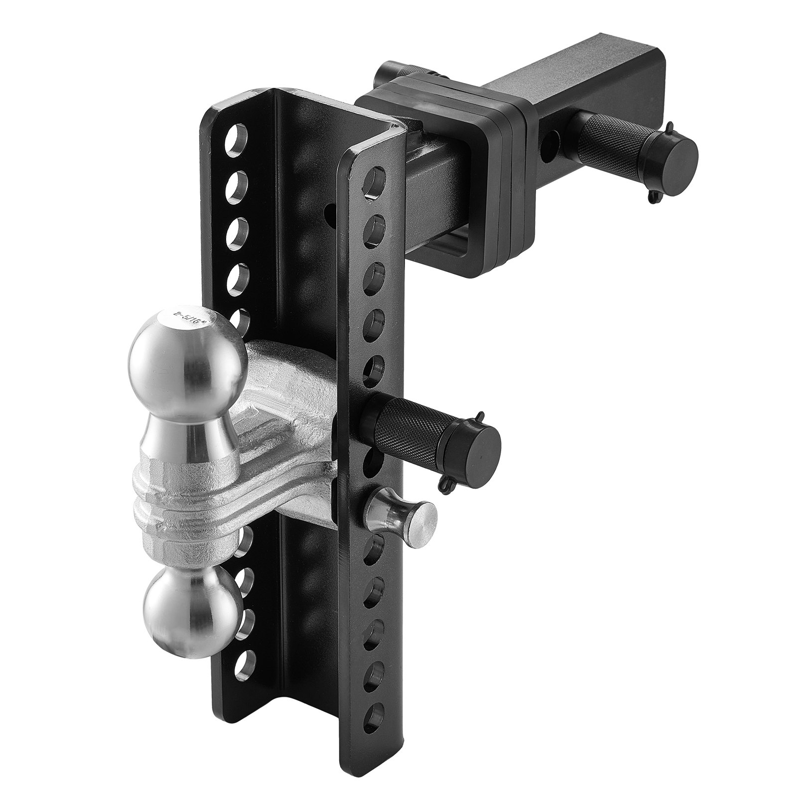 VEVOR Adjustable Trailer Hitch, 10-Inch Drop Hitch Ball Mount, Fit 2" Receiver, Heavy Duty Trailer Tow Hitch with 2" & 2-5/16"Balls, 21500 lbs GTW, Receiver Hitch with Anti-Theft Pin, Solid Ball Mount