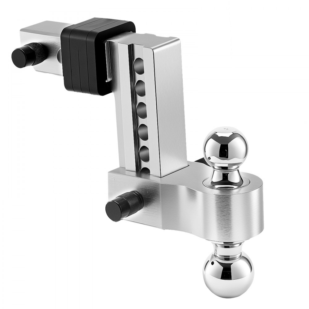 VEVOR Adjustable Trailer Hitch, 6-Inch Drop Hitch, Tri-Ball Mount for 2-Inch Hitch Receiver, Trailer Ball Size 1-7/8", 2" and 2-5/16", Max 15000 lbs Ball Hitch, Towing Hitch for RVs, ATVs, and Trucks