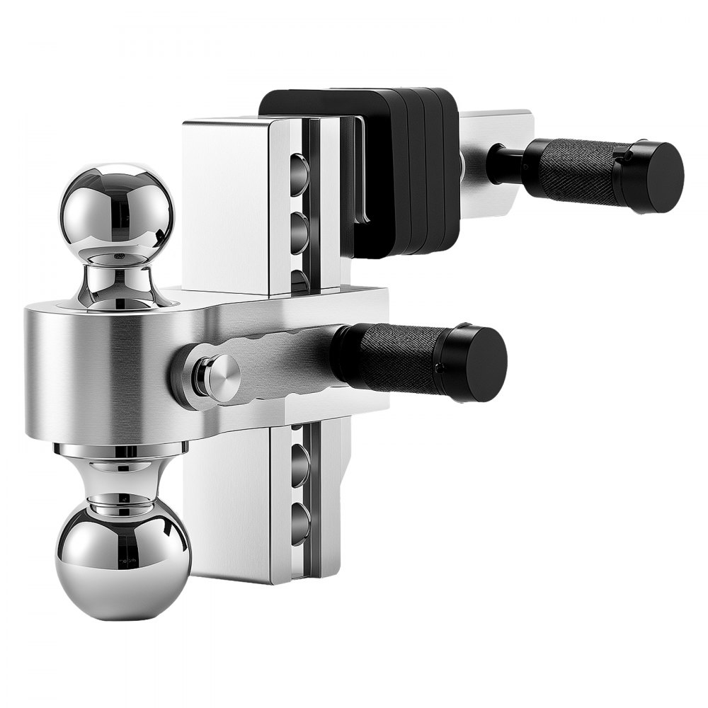 VEVOR Adjustable Trailer Hitch, 6-Inch Drop Hitch, Tri-Ball Mount for 2-Inch Hitch Receiver, Trailer Ball Size 1-7/8", 2" and 2-5/16", Max 15000 lbs Ball Hitch, Towing Hitch for RVs, ATVs, and Trucks