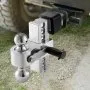 Enganche de remolque ajustable VEVOR, con caída de 15 cm, montaje de triple bola para receptor de enganche de 5 cm, bola de remolque de 4,8 cm, 5 cm y 7,6 cm, capacidad máxima de 687 kg, ideal para vehículos recreativos, vehículos todo terreno y camiones.