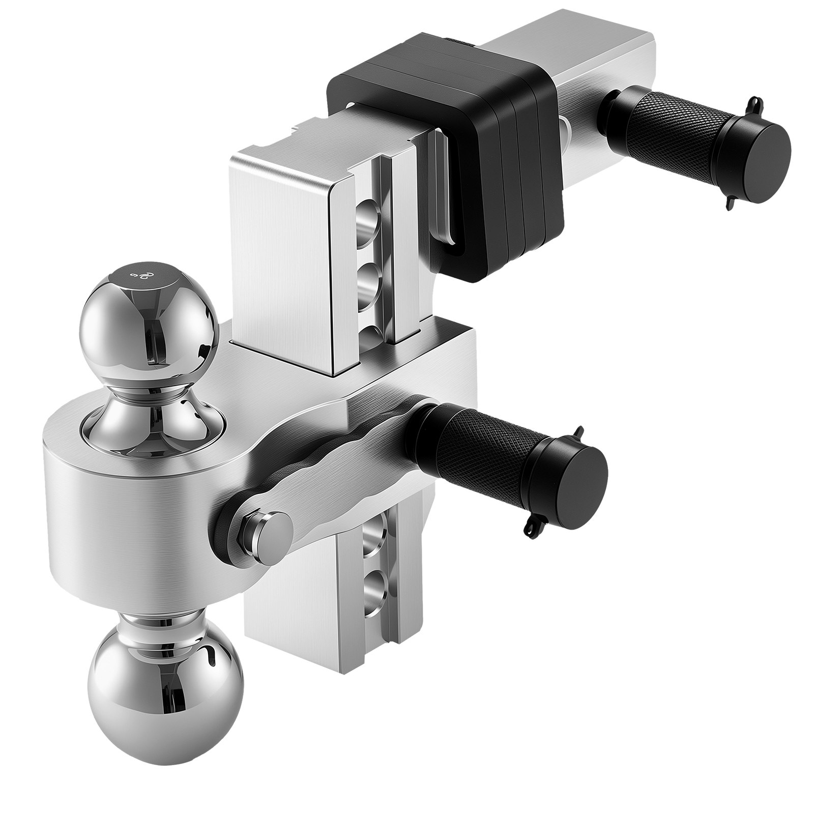 VEVOR Adjustable Trailer Hitch, 6-Inch Drop Hitch, Tri-Ball Mount for 2-Inch Hitch Receiver, Trailer Ball Size 1-7/8", 2" and 2-5/16", Max 15000 lbs Ball Hitch, Towing Hitch for RVs, ATVs, and Trucks