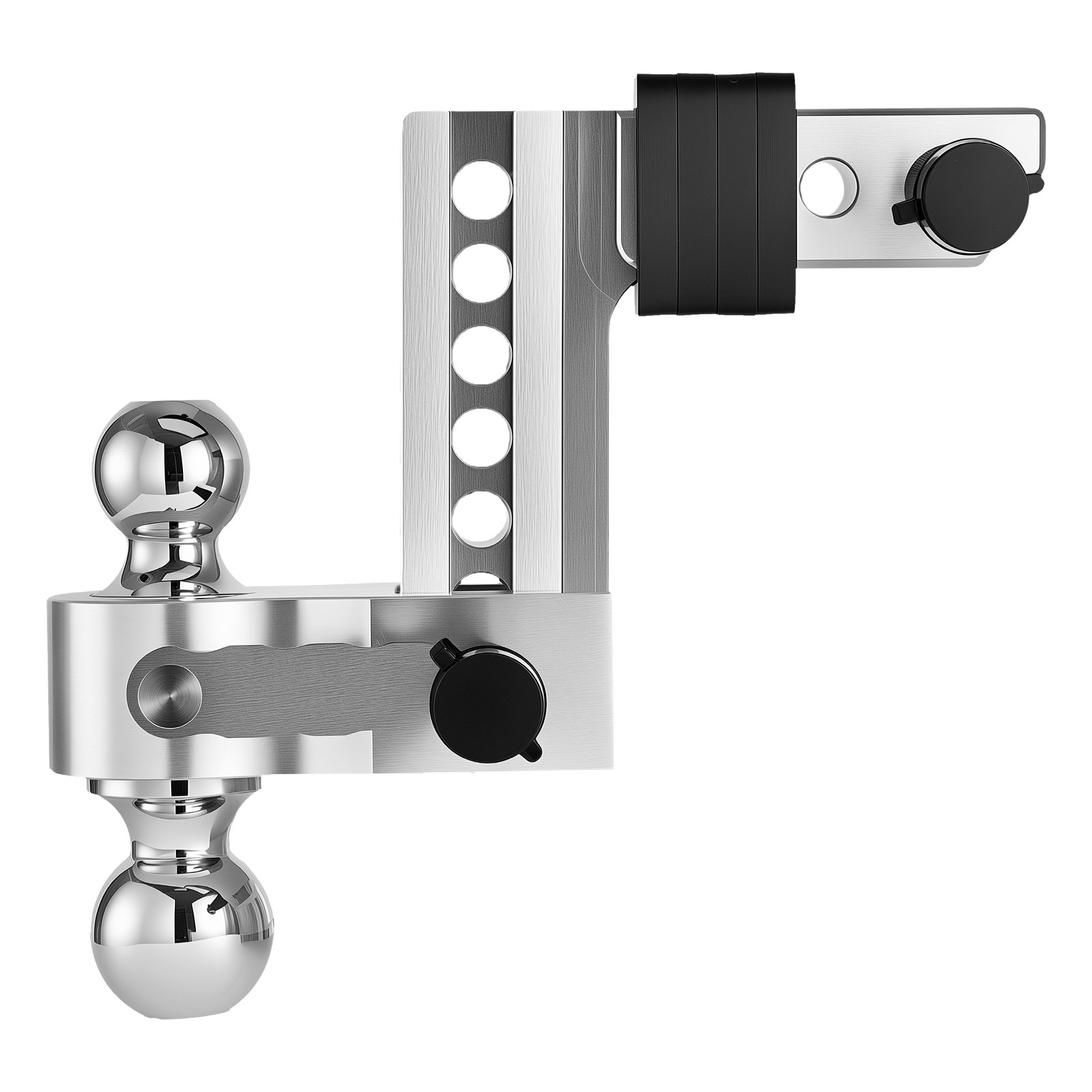VEVOR Adjustable Trailer Hitch, 6-Inch Drop Hitch, Tri-Ball Mount for 2-Inch Hitch Receiver, Trailer Ball Size 1-7/8", 2" and 2-5/16", Max 15000 lbs Ball Hitch, Towing Hitch for RVs, ATVs, and Trucks