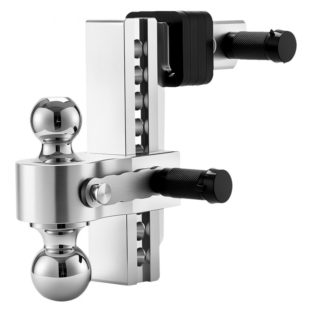 VEVOR Adjustable Trailer Hitch, 8-Inch Drop Hitch, Tri-Ball Mount for 2-Inch Hitch Receiver, Trailer Ball Size 1-7/8", 2" and 2-5/16", Max 15000 lbs Ball Hitch, Towing Hitch for RVs, ATVs, and Trucks