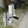 VEVOR Adjustable Trailer Hitch, 8-Inch Drop Hitch, Tri-Ball Mount for 2-Inch Hitch Receiver, Trailer Ball Size 1-7/8", 2" and 2-5/16", Max 15000 lbs Ball Hitch, Towing Hitch for RVs, ATVs, and Trucks