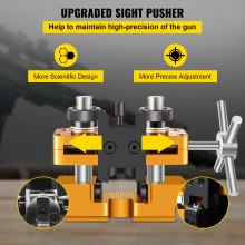 VEVOR Sight Tool for High-Precision Sight Adjustment and Maintenance, Aluminum Sight Pusher Tool Heavy-Duty Construction, Reversible Front & Rear Sight Prong Assembly Tool for Semi-Automatic, Gold