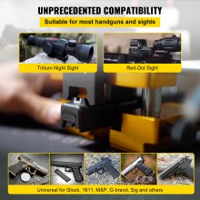 VEVOR Sight Pusher Pistol Sight Pusher Tool Gold For Handgun Sight Assembly