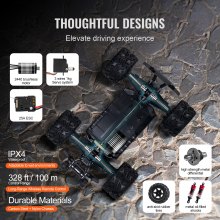 VEVOR Remote Control Car 1:18 Scale All Terrain 4WD Off-Road Truck for Kids