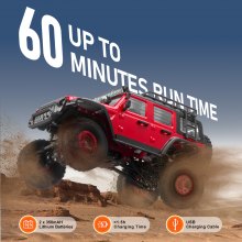 Carro de controle remoto VEVOR 1:24 Escala Iluminação completa 4WD Caminhão off-road para crianças