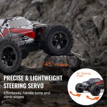 Carro de controle remoto VEVOR escala 1:10 crianças RC carro todo terreno 4WD caminhão off-road