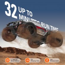 VEVOR fjernkontrollbil 1:10 skala for barn RC bil terreng 4WD off-road lastebil