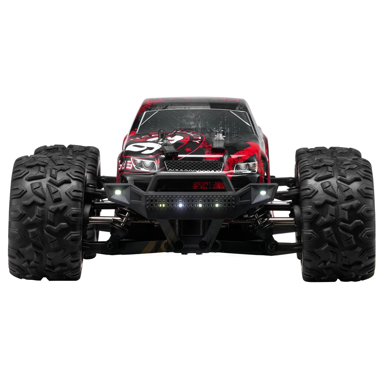 VEVOR Remote Control Car, 1:18 Scale RC Car for Kids, All Terrain 4WD Off-Road Monster Truck with 45° Wheelie & 2 Batteries, 36 km/h High Speed Hobby Racing Car, Ideal Gift for 8+ Years Kids, IPX4