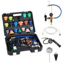 VEVOR Coolant Pressure Tester Kit, 31Pcs Radiator Vacuum Refill Kit with 3 Metal Adapters, Universal Fit, Automotive Cooling System Pressure Tester Tool, with Pressures Pump & Aluminum-Plastic Filler