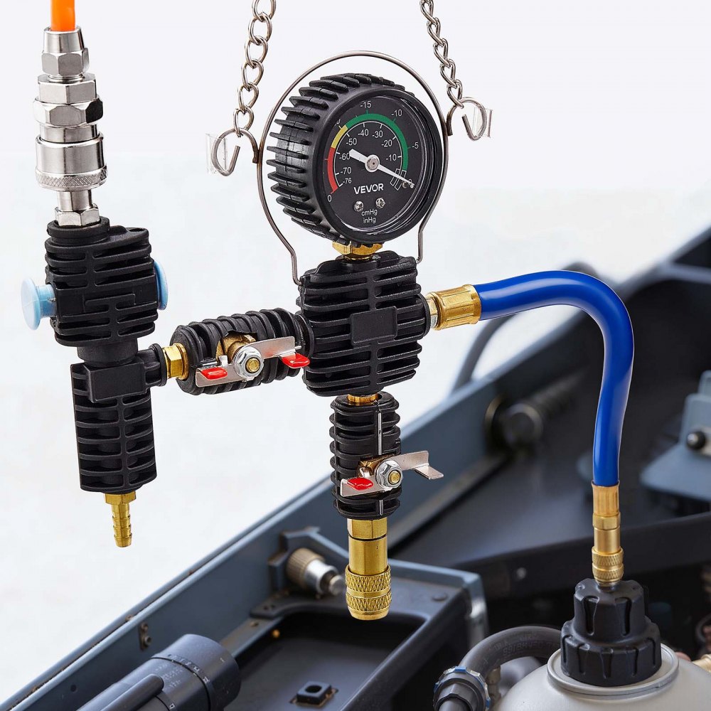 VEVOR Coolant Pressure Tester Kit, 47Pcs Radiator Vacuum Refill Kit with 3 Metal Adapters, Universal Fit, Automotive Cooling System Pressure Tester Tool, with Pressures Pump & Plastic Filler