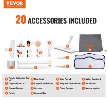 VEVOR Steam Cleaner for Home Use, Portable Steam Cleaner with 45oz Tank, 20 Accessories and 16.4ft Power Cord, Steamer for Deep Cleaning Floors, Windows, Grout, Grills, Cars, and More