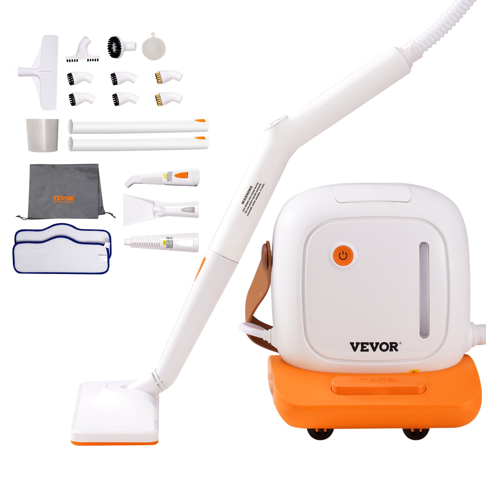 VEVOR Steam Cleaner for Home Use, Portable Steam Cleaner with 45oz Tank, 20 Accessories and 16.4ft Power Cord, Steamer for Deep Cleaning Floors, Windows, Grout, Grills, Cars, and More