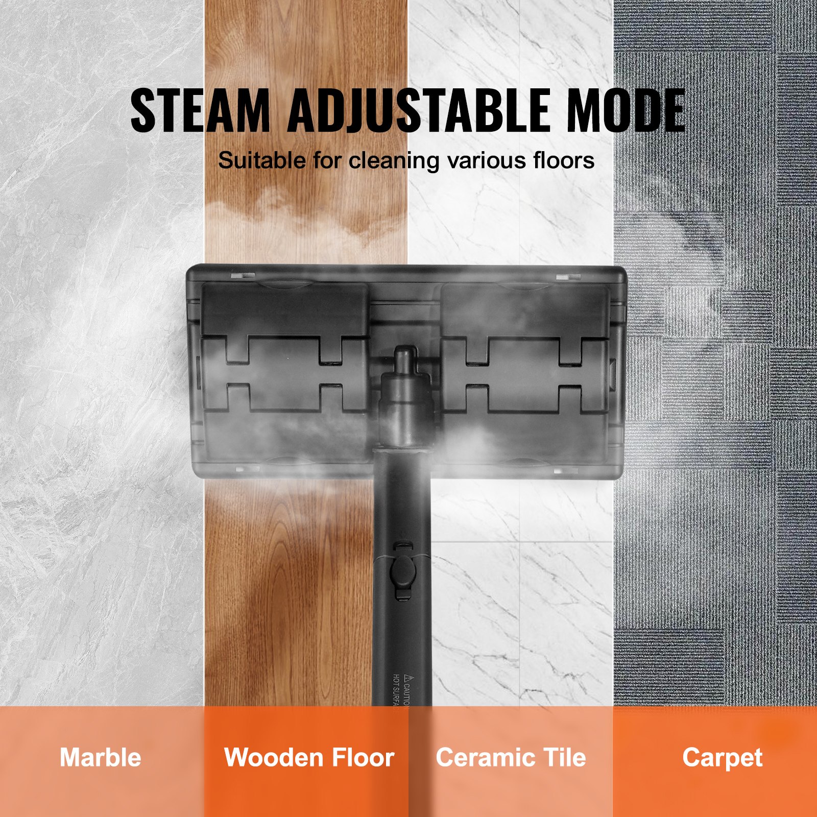 VEVOR Steam Cleaner for Home Use, Portable Steam Cleaner with 20 Accessories, 51oz Tank & 18ft Power Cord, Steamer for Deep Cleaning Floors, Windows, Grout, Grills, Cars, and More