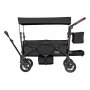 VEVOR klapvogn til 2 børn, sammenklappelig klapvogn med push-pull-funktion og justerbart håndtag, aftagelig kaleche, 4 hjul med bremser, multifunktionel tandemklapvogn til camping, sort