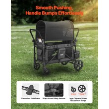 VEVOR Wagon Stroller for 4 Kids Push Pull Quad Collapsible Stroller for Camping