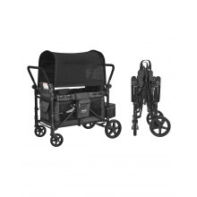 Wagon Stroller for 4 Kids Push Pull Quad Collapsible Stroller for Camping 330LBS