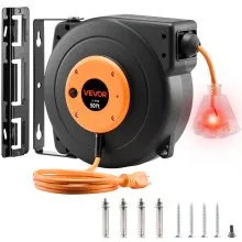 Carrete de cable de extensión retráctil VEVOR de 15 metros (50 pies) 14AWG/3CSJTOW