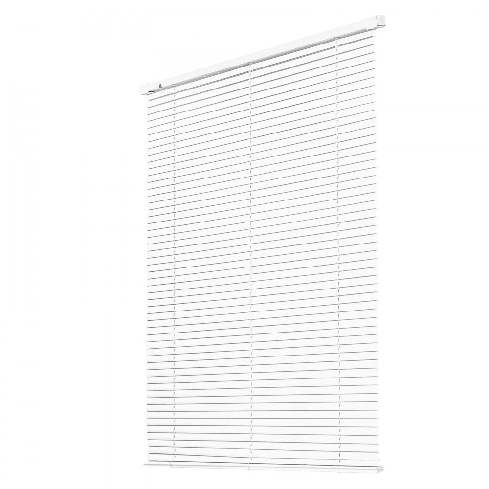VEVOR Mini Blinds, 43.3" W x 48" H, 1" Slat Size, Cordless Horizontal Light Filtering No-Drill Mini Blind for Indoor Windows, Easy to Clean and Adjustable, for Home Decor, Room Darkening, White