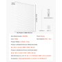 VEVOR Mini Blinds, 43.3" W x 48" H, 1" Slat Size, Cordless Horizontal Light Filtering No-Drill Mini Blind for Indoor Windows, Easy to Clean and Adjustable, for Home Decor, Room Darkening, White