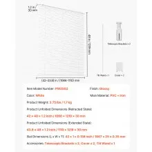 Mini Blinds 43.3" W x 48" H 1" Slat Cordless Light Filtering No-Drill Mini Blind