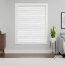 Mini Blinds 43.3" W x 48" H 1" Slat Cordless Light Filtering No-Drill Mini Blind