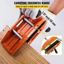 VEVOR 2 PCS Double Handed Stone Carrying Clamps, 50 mm Granite Lifting Tools with Slip-proof Rubber Pads, 200KG Loading Capacity for Moving Marble, Glass, Slabs and Plywood