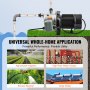 VEVOR 1HP SUS304 Stainless Steel Shallow Well Jet Pump, 115 Volt, 18.5 GPM 147.6 FT Maximum Head Irrigation Water Pump, for Agricultural Garden Irrigation System High-Rise Water Supply Shower Booster
