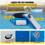 VEVOR Inflatable Water Trampoline 10ft , Round Inflatable Water Bouncer with Yellow Escalator and 4-Step Ladder, Water Trampoline in Blue and White for Water Sports.