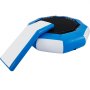 VEVOR Inflatable Water Trampoline 10ft , Round Inflatable Water Bouncer with Yellow Escalator and 4-Step Ladder, Water Trampoline in Blue and White for Water Sports.
