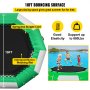 VEVOR Trampolín acuático inflable de 10 pies, saltador acuático inflable redondo con tobogán amarillo y escalera de 4 escalones, trampolín acuático en verde y blanco para deportes acuáticos.