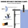 VEVOR backdrop stand with multifunctional clamps ensures a wrinkle-free setup with elastic and heavy-duty clamps.