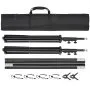 VEVOR backdrop stand with adjustable poles, clamps, and carrying bag, ideal for photography setups.